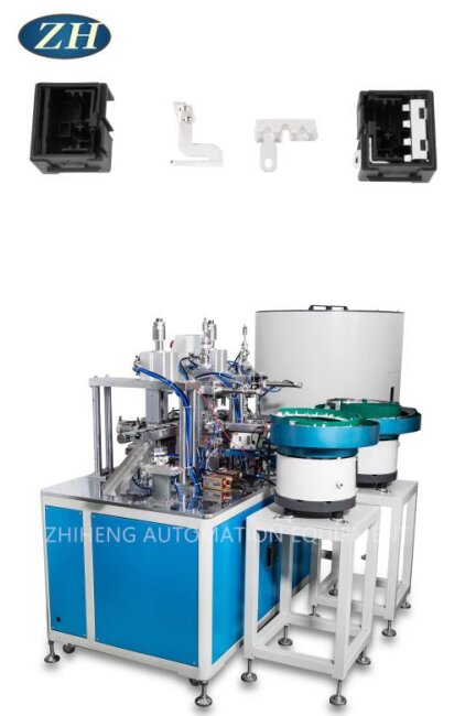 Machine de rivetage automatique pour pièce de contact statique et complexité du cadre de contact mobile